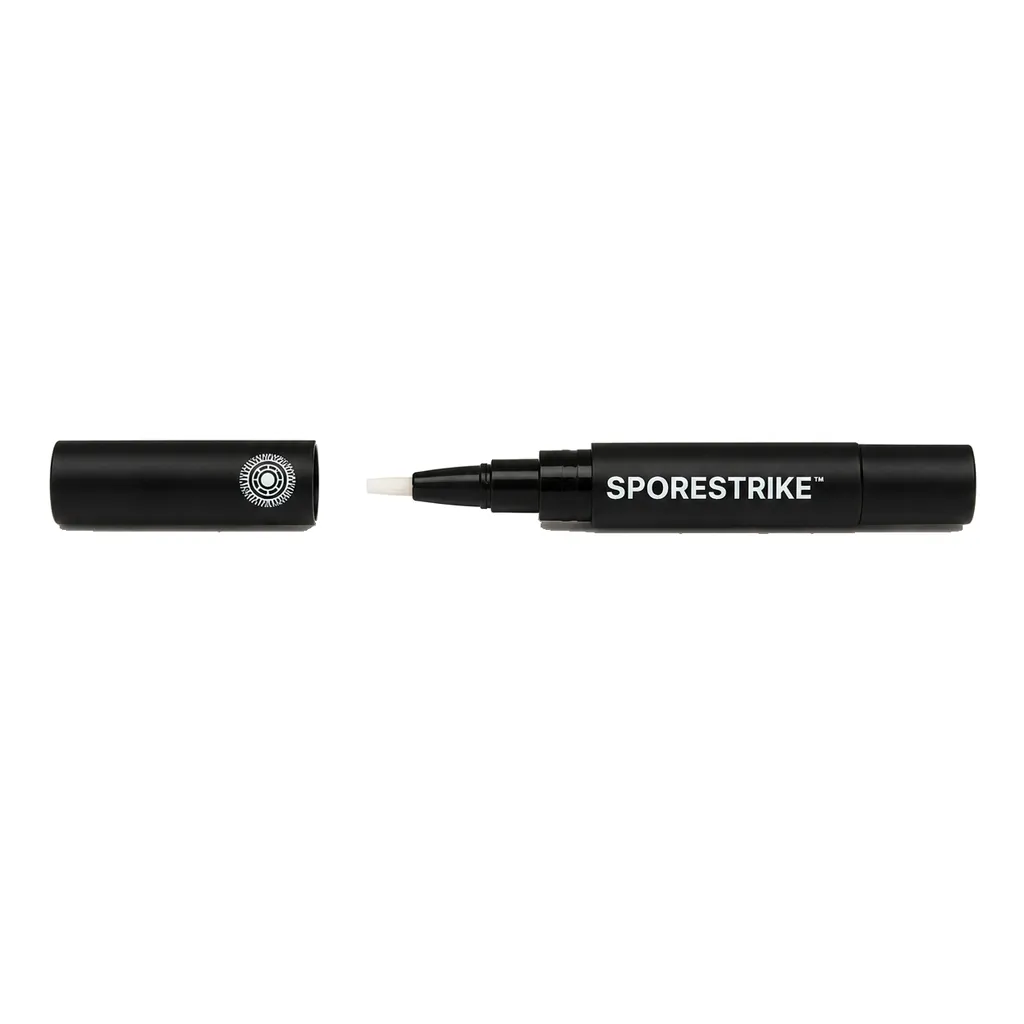 Sporestrike precision pen applicator, uncapped, brush tip exposed